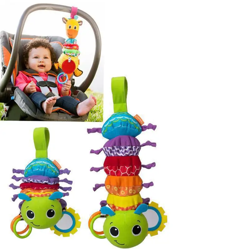 Funny Twist Caterpillars Sound Hanging Baby Rattles With Teethers 28cm Multifunction Bed Car Hang Toy Musical Bug | Игрушки и хобби