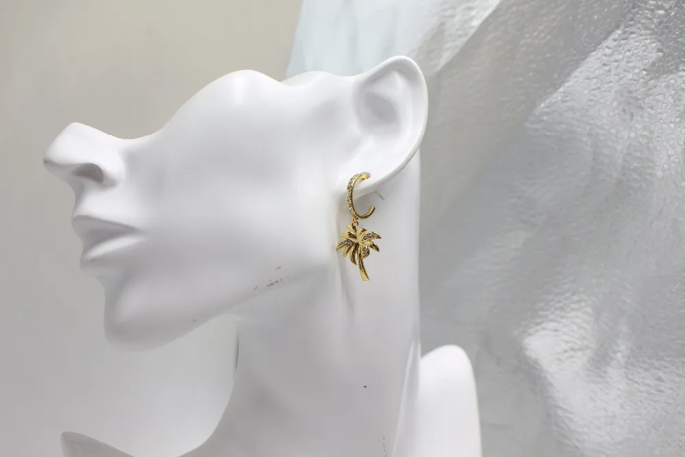 Япония и Южная Корея S925 наборе серебристых спиц из Медь-plated Gold кокосовое Циркон