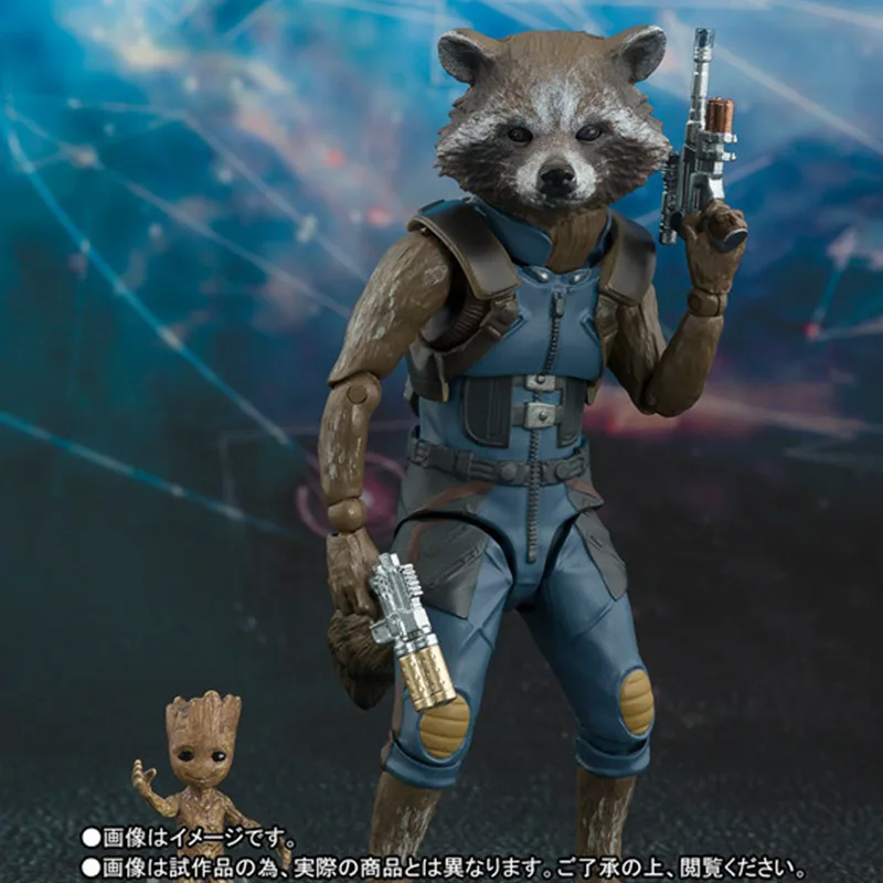 SHFiguarts СВЧ стражи Галактики с принтами "Marvel", "Мстители", Star-Lord реактивный Енот& ребенок дерево экшн фигуры игрушки ПВХ аниме модель
