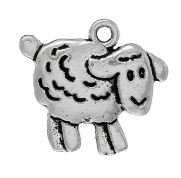 Подвеска в виде овцы белки драконы собаки фламинго кошки винтажная Серебряная