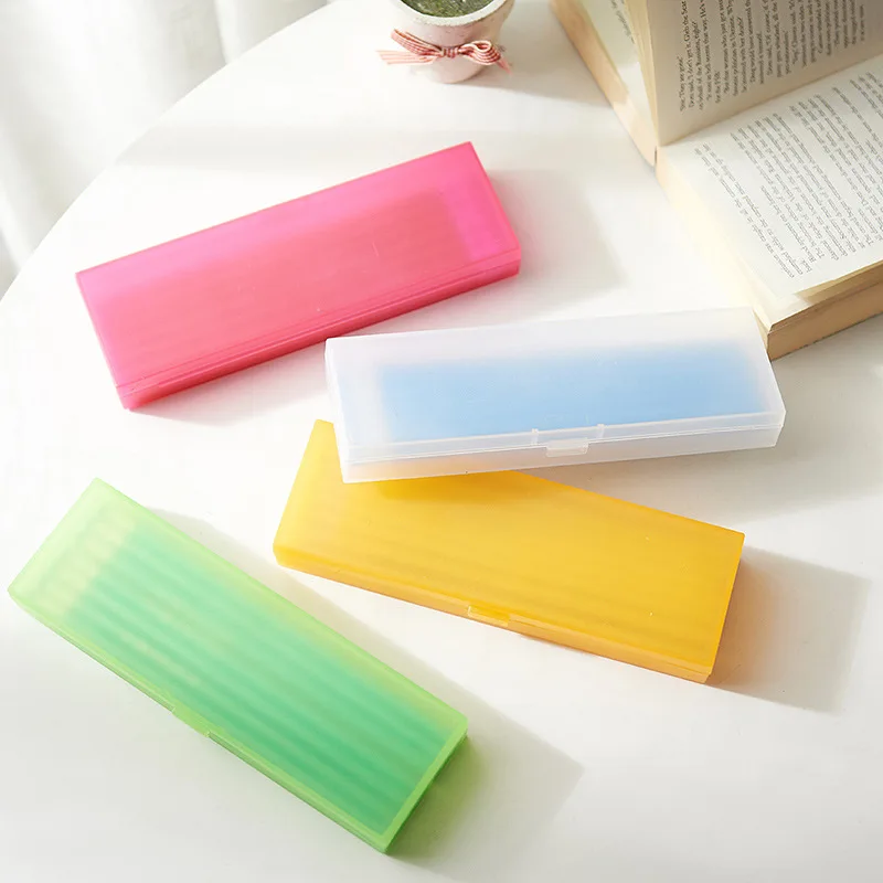 Новый Для мальчиков и девочек карандаш пластикового треугольника Чехол Коробка