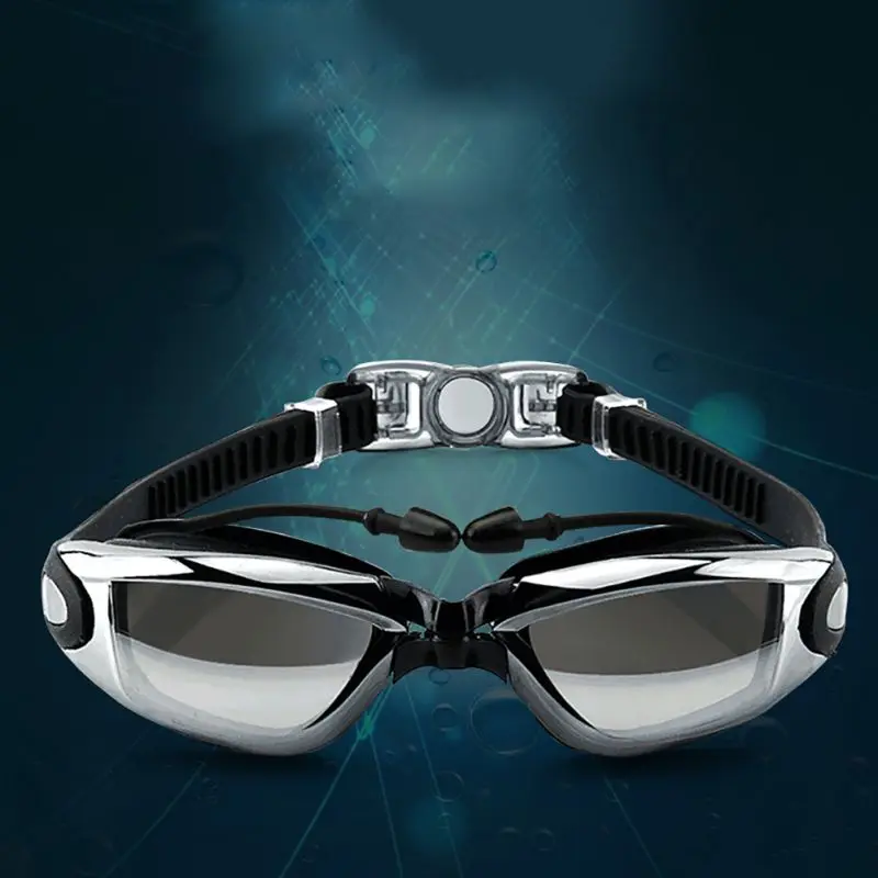 

Professional Silicone Waterproof Anti-fog UV Swimming Glasses With Earplug For Male And Female Common Water Sports EyewearN