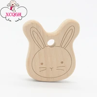 xcqgh 510pcs cute animal rabbit wooden teether baby show gift safe wood chew teething toy diy teething necklace