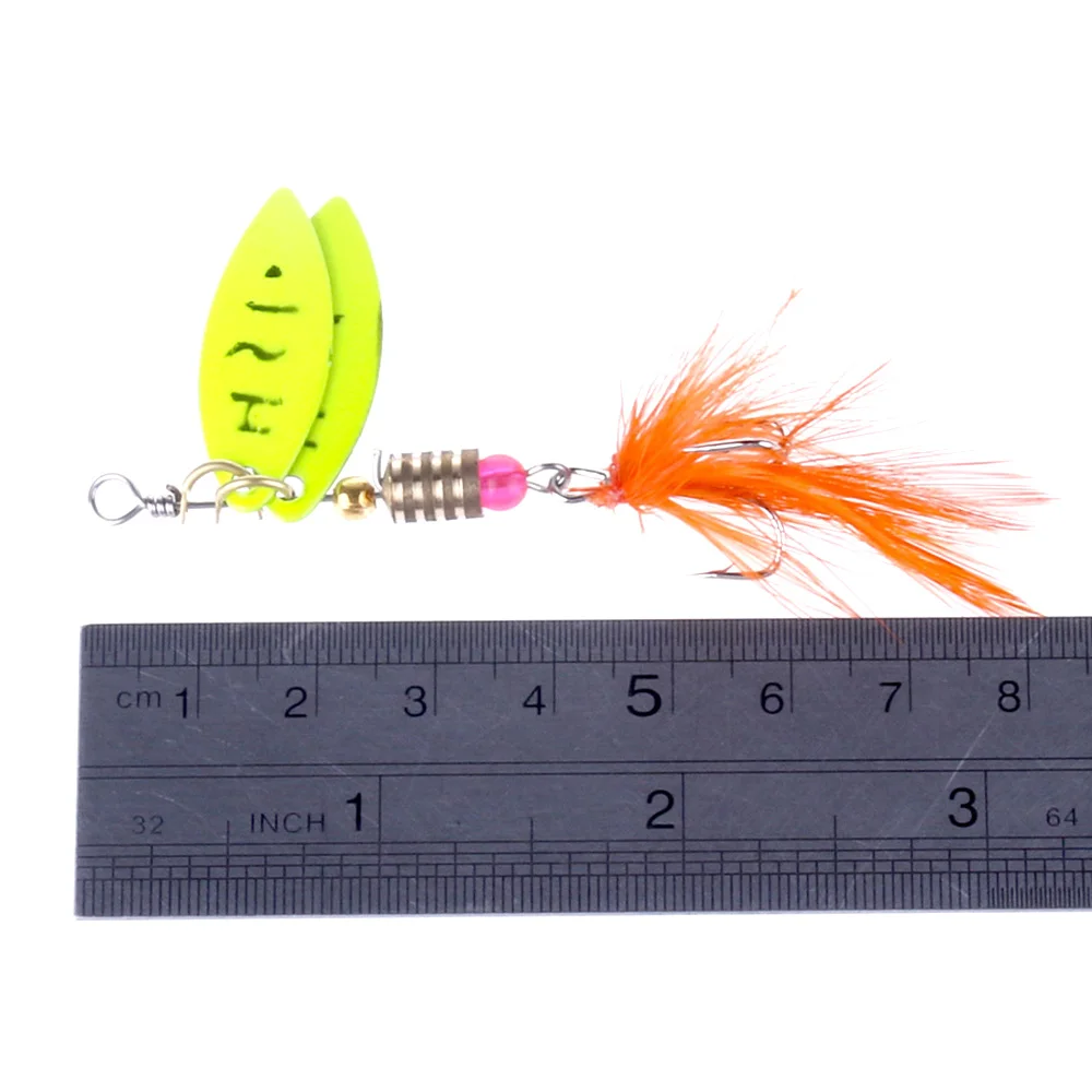 5 шт. 4 г двойный Колеблющаяся блесна приманка перо Крючки рыболовные приманки