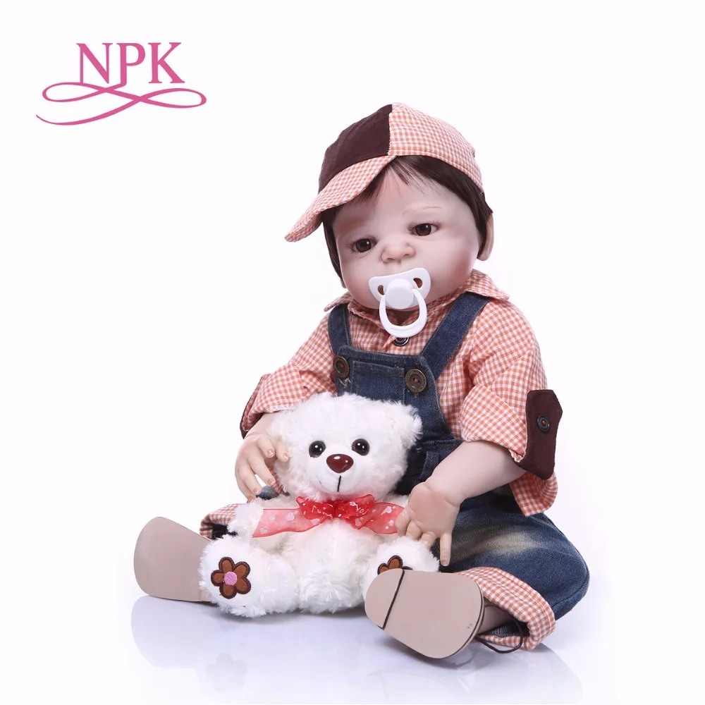 NPK Boneca Reborn preppy стиль полный винил Детские игрушки куклы как живые дети подарок на