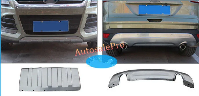 Стальной Передний + Задний бампер протектор противоскользящая пластина для Ford