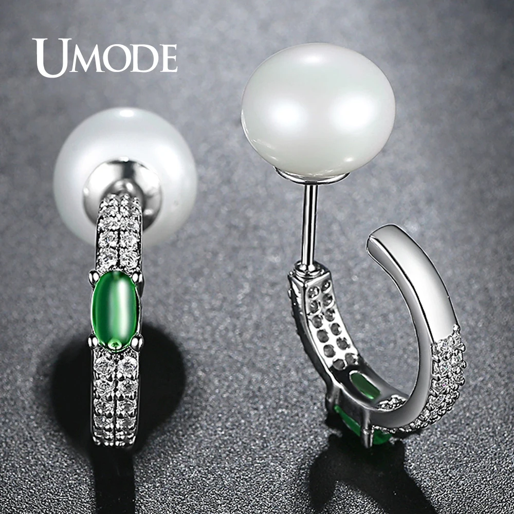 UMODE модные круглые полуобруч с искусственным жемчугом серьги ювелирные изделия