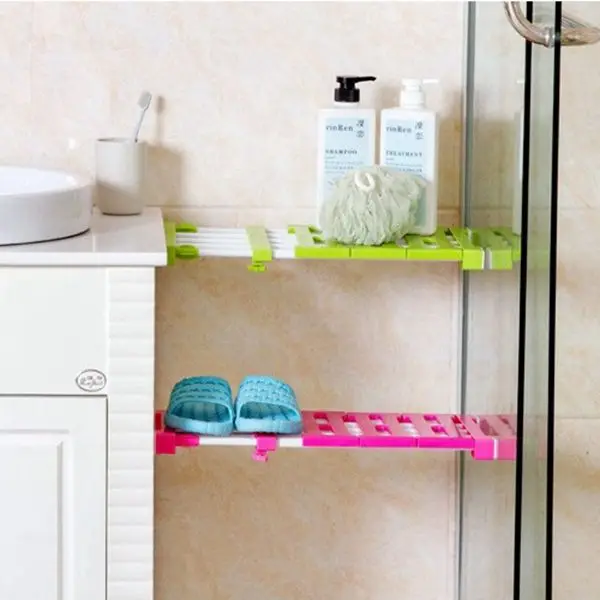 Nail-free Wardrobe Partition Storage Rack Cabinets Holder Organizers Telescopic Spacer Frame Clothes Kitchen Shelf | Обустройство