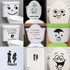 Виниловые наклейки на стену улыбающееся лицо, наклейки для туалета и ванной