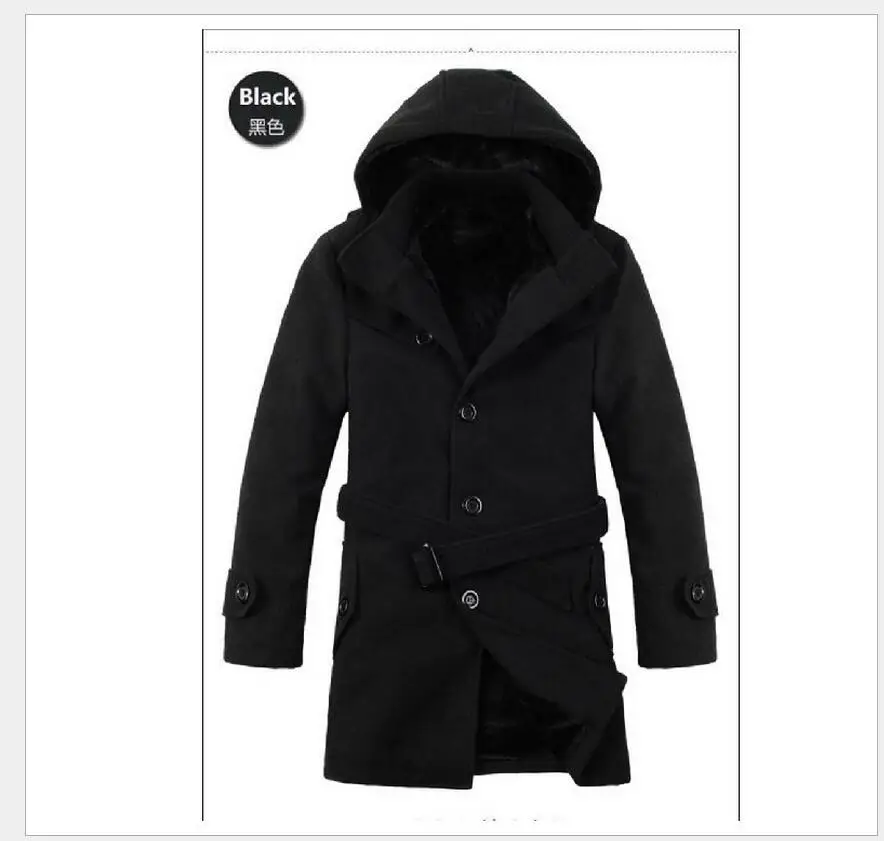 S-6xl Hot 2021 Korean Winter Men New Wool Coat Fashion Casual Windbreaker Slim Thicken Warm Blends Trench Plus Size Clothing | Мужская