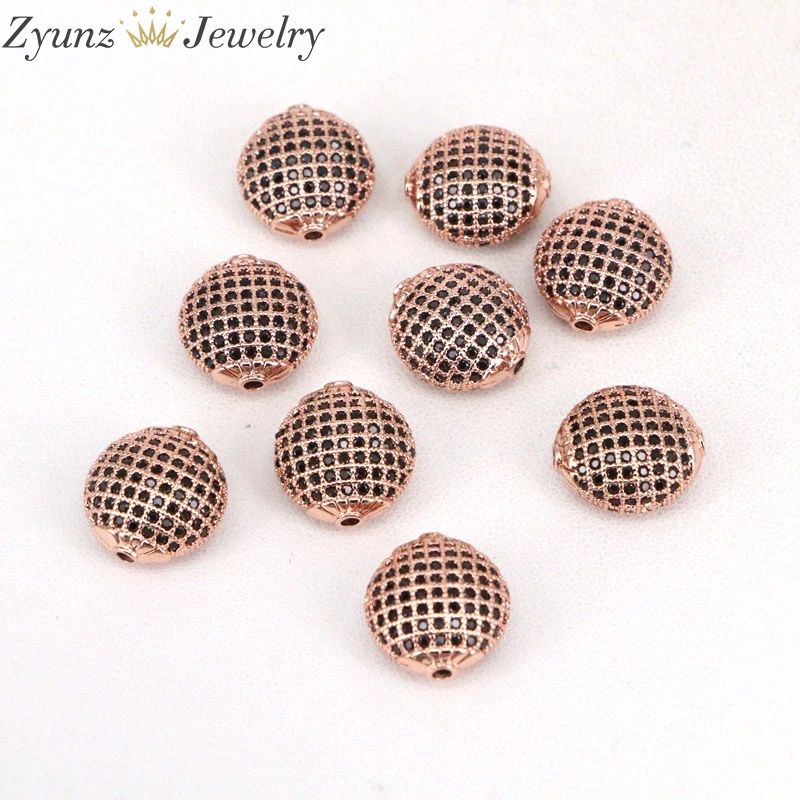10 шт. ZYZ312-2569 DIY Ювелирные изделия бусины Высокое качество микро паве Черный CZ