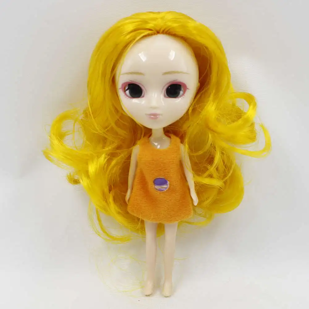 Светло-зеленый Мини кукла Pullip 11 см, как BJD кукла различные цвета волос прическа одежда случайный - Цвет: Светло-зеленый