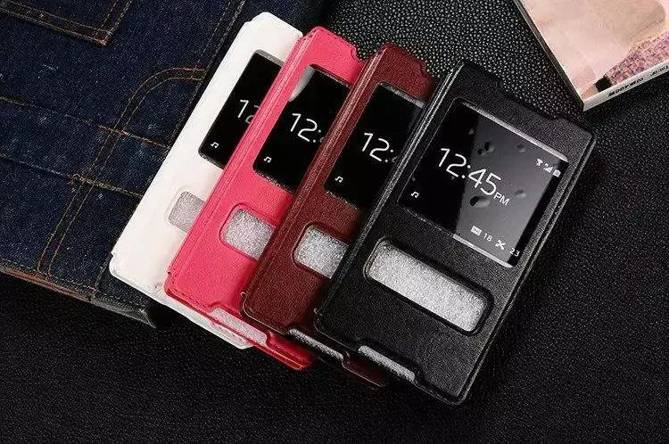 New pattern Top quality Open Window Flip Leather case cover For Sony Xperia Z4 / Z3 Plus E6553 E6533 phone case cover