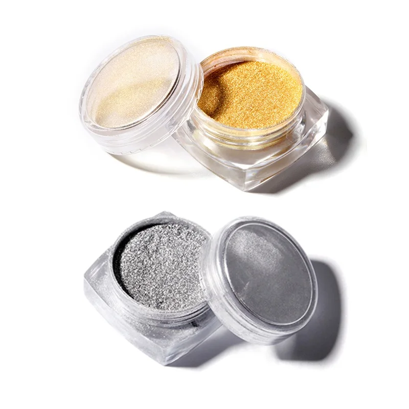 Gold x Sliver ROSALIND ногтей блестящая голографическая порошок «волшебное зеркало» Хром пигментный гель лак для ногтей Дизайн ногтей набор для пудра для ногтей - Цвет: Gold x Sliver