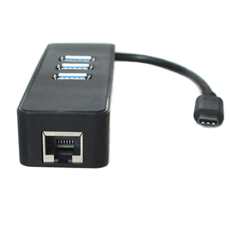 Effelon USB 3.1 Тип-C концентратора 3 Порты и разъёмы с RJ45 LAN Adapter Тип c 3.0 OTG сети Ethernet