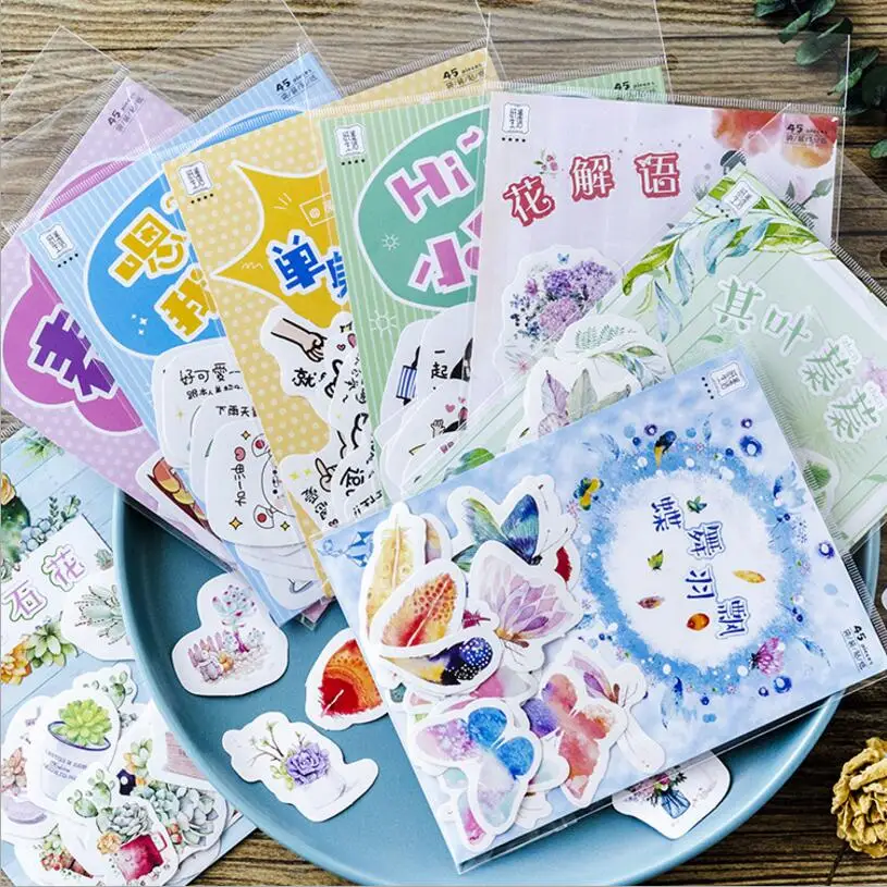 45 шт./лот Kawaii Мини милый цветок/суккулентные растения/Животные форма бумажная