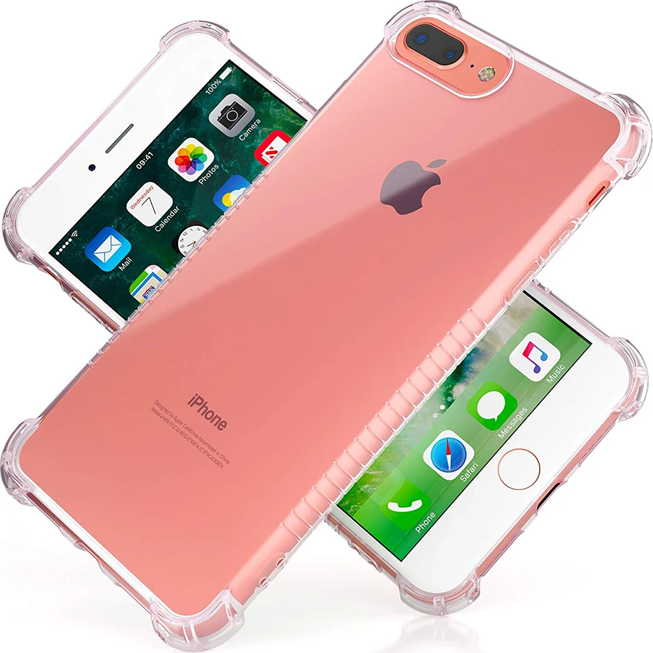 Suntaiho чехол для телефона для iPhone 7 8 Plus прозрачный противоударный чехол s для iPhone X 8 7 6 6S Plus Мягкий ТПУ силиконовый чехол