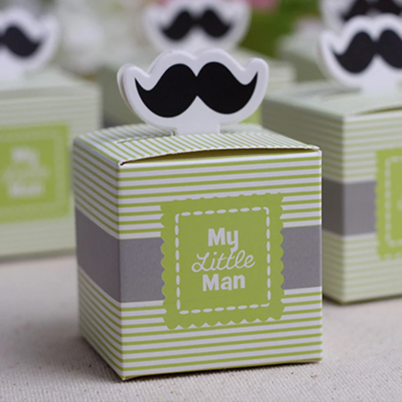 100 шт. милые усы My little Man Baby Shower подарочные коробки и сумки сувениры для будущей