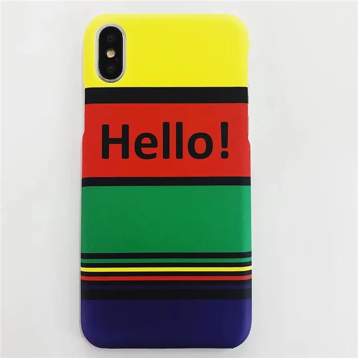 Простой цвет в полоску чехол для iphone X Мода Письмо 8 7 6 6s плюс | Мобильные телефоны и