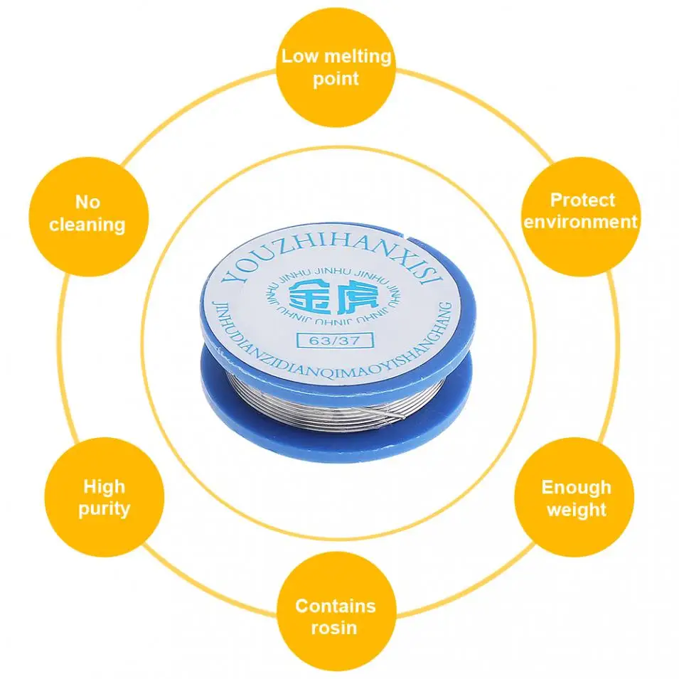 63/37 10g 0.8mm High Purity Tin Lead Rosin Core Solder Wire with 2% Flux Low Melting Point for Electric Soldering Iron | Инструменты