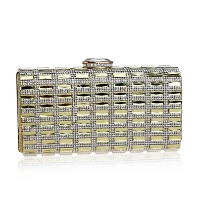 YM1018gold SEKUSA, акриловый женский вечерний кляп с бриллиантами, металлический дневной клатч с цепочкой, сумочка на плечо, вечерняя сумочка для свадьбы, вечеринки, ужина - Цвет: YM1018gold