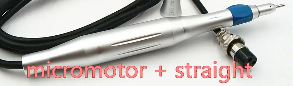 motor straight Стоматологическое лабораторное оборудование, полировщик, микромотор, ручная часть, угловая и прямая, высокая скорость, 50 000 об/мин, электрический шлифовальный станок, бесщеточный - Цвет: motor straight