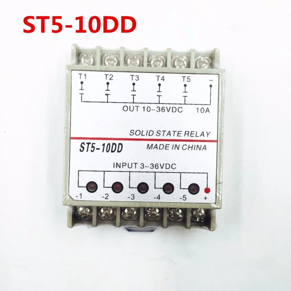 Рельсовое крепление ST5 10DD 5 каналов SSR quintuplicate пять входов 3 ~ 36 В постоянного тока