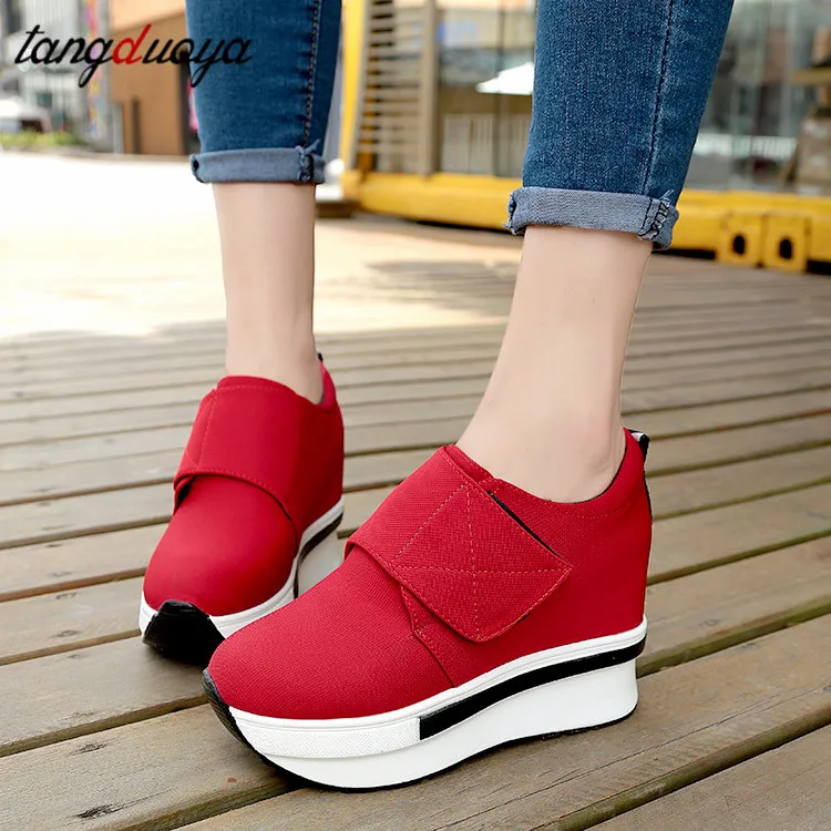 canvas shoes women platform slip-on wedge for ladies breathable trainers zapatillas mujer 2020 | Обувь