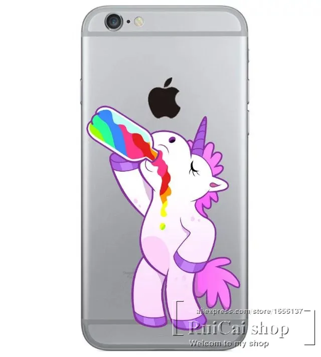 Супер милый Единорог Радужный чехол для Apple iphone X 4 4S 5 5S SE 5C 6 6S 7 8 Plus мягкие ТПУ чехлы