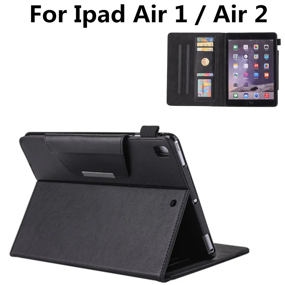 Высококачественный деловой чехол из искусственной кожи чехол для ipad Air 2 с мягкой задней крышкой из ТПУ для ipad Air Wallet Stand защитный чехол