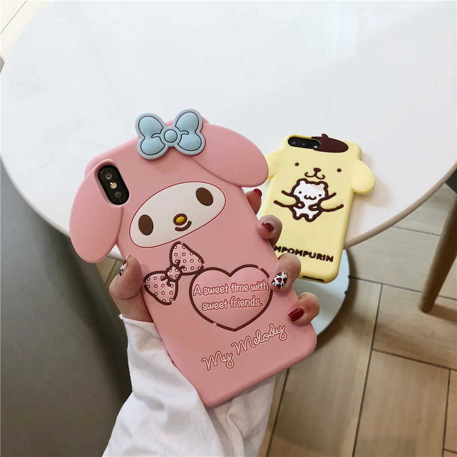 Милый мультяшный 3D Pom Purin Cinnamoroll Dog My Melody чехол для телефона для iPhone 6 6s 7 8 Plus X XR XS Max мягкий силиконовый резиновый чехол