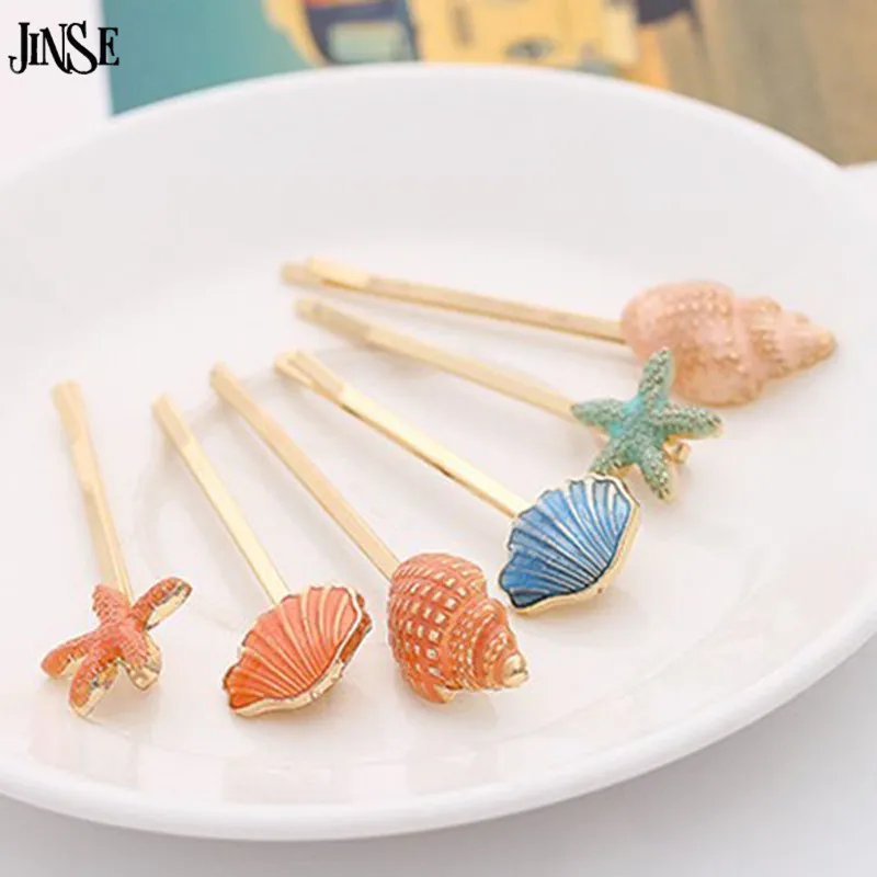 Заколки для волос JINSE Sweet Conch заколки в виде морских звезд оптовая торговля