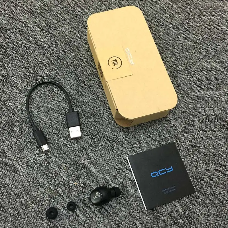 QCY Q26 Английский голос гарнитура бизнес bluetooth наушники беспроводные наушники мини невидимый звонок наушник с микрофоном - Цвет: Q26 mono black