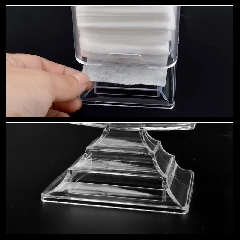 XUNZHE New Square Transparent Acrylic Makeup Cleansing Cotton Cleaning Storage Bottle Nail Tissue Box | Дом и сад