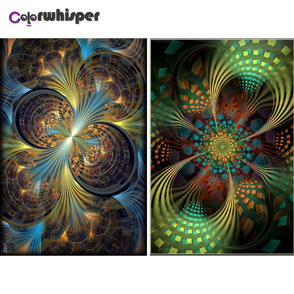 Colorwhisper Алмазная картина Полная площадь/круглая дрель Мандала Fractals 5D кристальная вышивка картина крестиком XP151