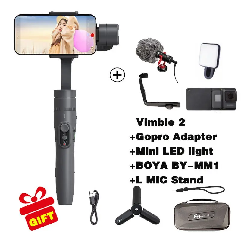 Feiyutech FY vimble 2 Gimbal ручной 3 оси продлить стабилизатор для iphone 6/7 X телефон для samsung смартфон PK Zhiyun Smooth Q - Цвет: Option5