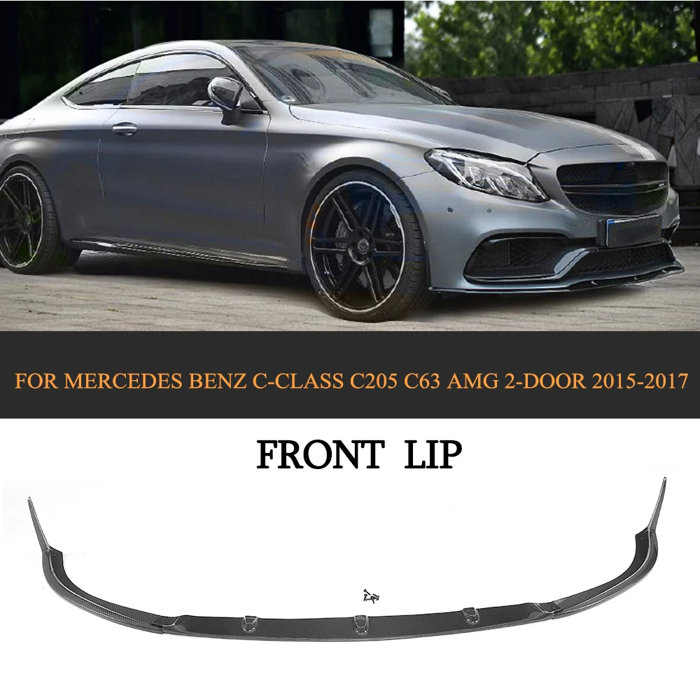 C Класс углеродного волокна передний бампер спойлер для Mercedes Benz C205 C63 AMG Coupe 2 двери