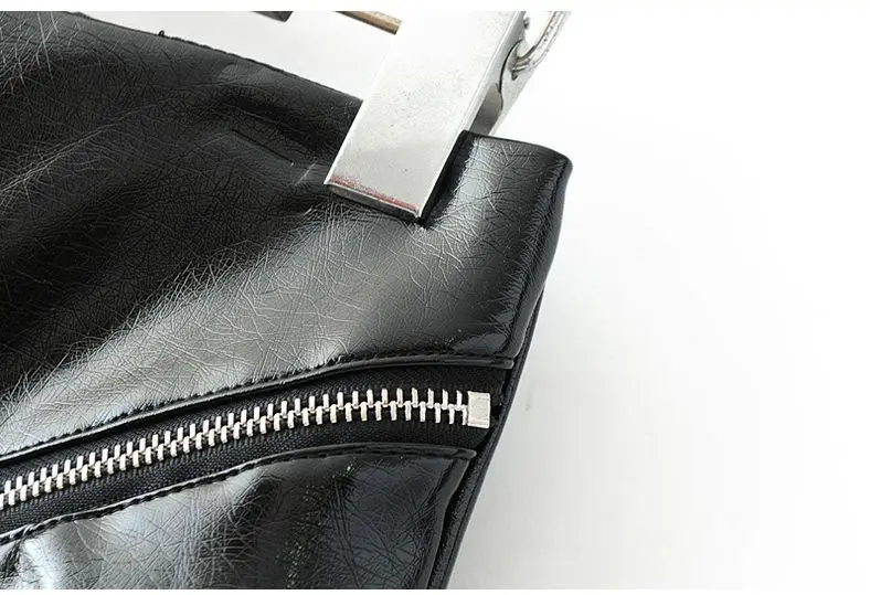 

HCBLESS 2018 autumn new women's zipper bright leather bag hip skirt slim skirt