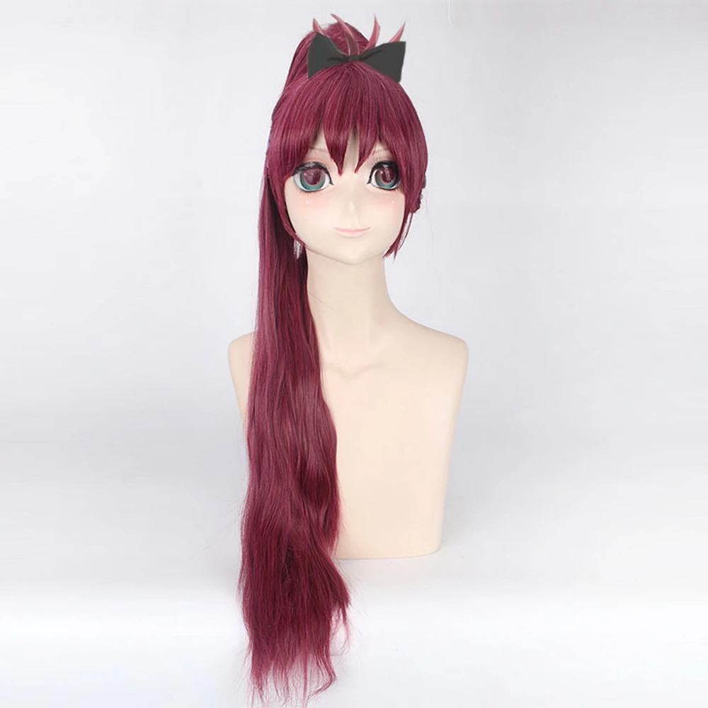 Парик для косплея Puella Magi Madoka Magica Sakura Kyouko Auburn длинный прямой Женский синтетические