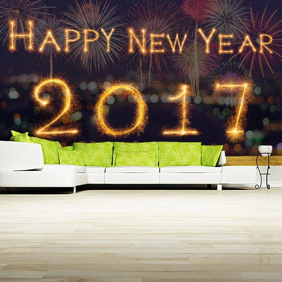 

Custom mural,Christmas Fireworks 2017 wallpaper papel de parede,hotel living room TV background sofa wall bedroom 3d wallpaper