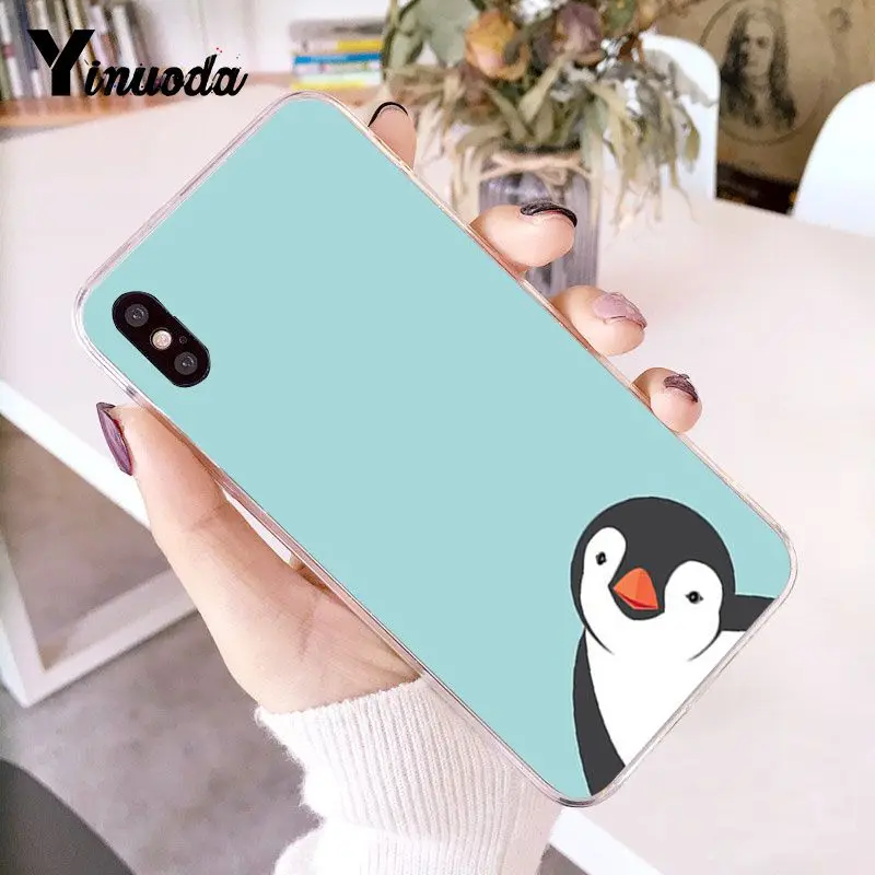 Милый мягкий чехол для телефона с милым пингвином фото на заказ iphone 12 8 7 6 6S Plus X XS MAX
