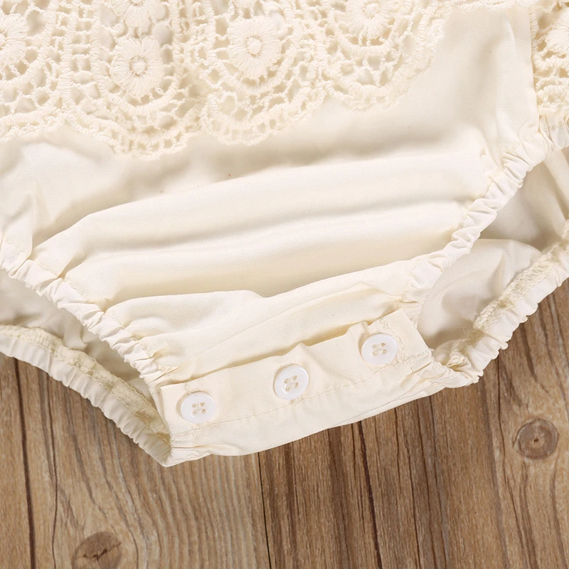 Летние комбинезоны без рукавов для девочек Одежда новорожденных кружевные на