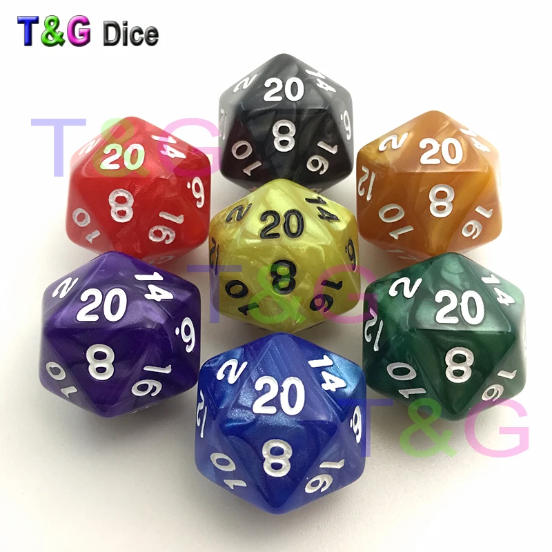 5 шт./компл. T & G Высокое качество Мульти D20 кости набор мраморный эффект RPG 20