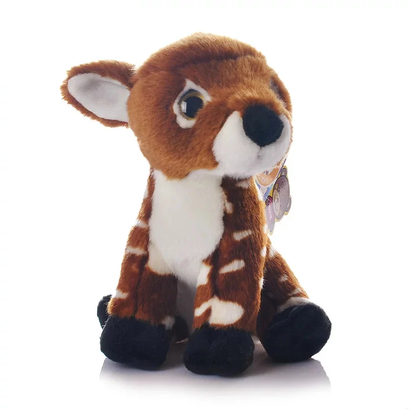 Mini Lifelike Sika Deer Plush Toys Cute Big Eyed Realistic Wild Animal Stuffed Toy Doll Gifts For Kids | Игрушки и хобби