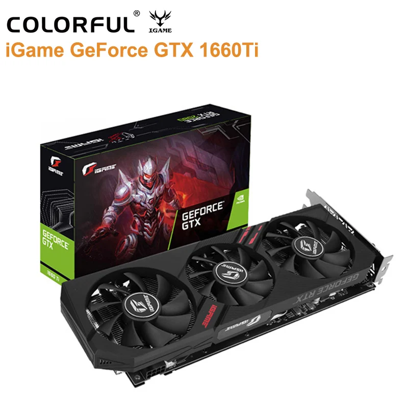 Красочная видеокарта IGame GeForce GTX 1660Ti Ultra 6 ГБ игровая GDDR6 192bit с RGB