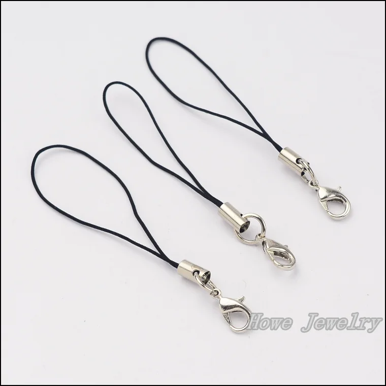 100 шт. в партии черный шнур для сотового телефона шнуры ремешок Лариат мобильный