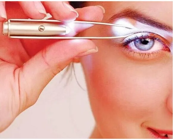 LED Tweezer 1 шт. женский инструмент для красоты макияж инструмент светодиодный свет для ресниц и бровей Пинцет для удаления волос из нержавеющей стали Макияж Косметический с светодиодный - Цвет: LED Tweezer