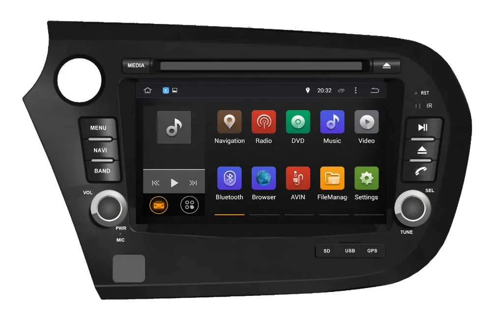 Android 7,1 автомобильный DVD gps для HONDA Insight 2010-2013 с gps навигацией Радио BT CD USB DVR 3g wifi видео стерео