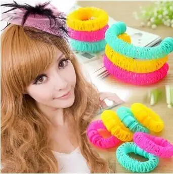 

2 Size DIY Doughnuts Sleeping Beauty Auto-stick Magic Rollers Pear Flower Head No Hurt Hair Curlers Hair Care & Styling HA058