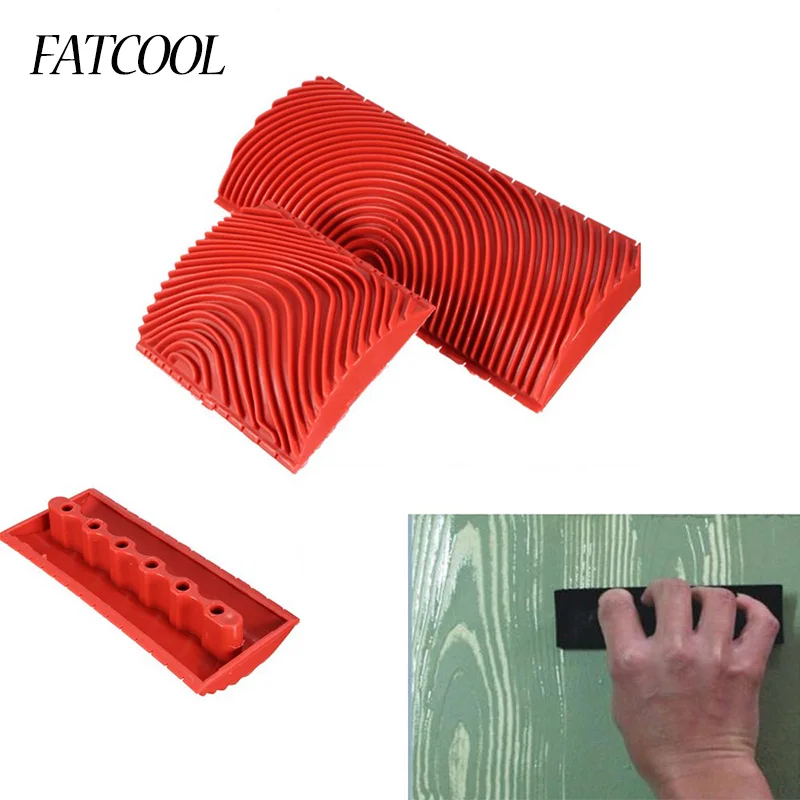 FATCOOL 2 шт. резиновые шпатели для текстуры древесины эффекты рисования DIY